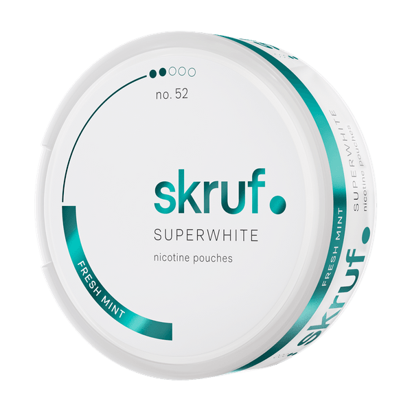 Pouches de nicotina SKRUF Superwhite Fresh Mint No 52