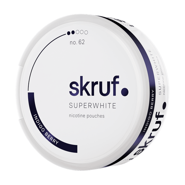 Pouches de nicotina SKRUF Superwhite Indigo Berry No 62