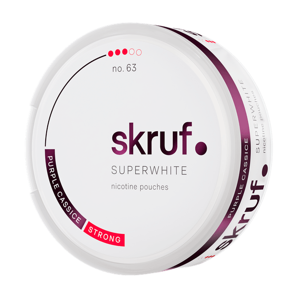 Pouches de nicotina SKRUF Superwhite Purple Cassice Strong No 63